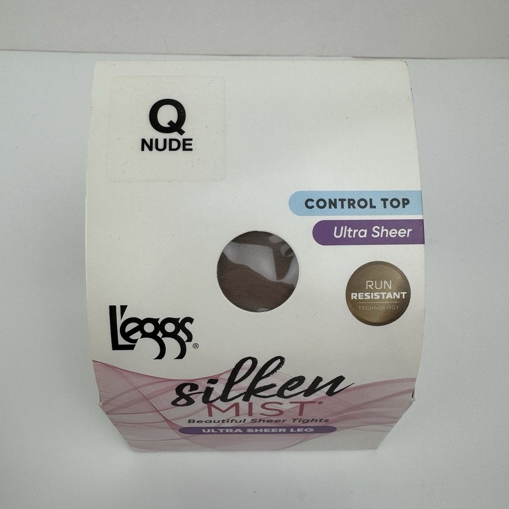 L'eggs Silken Mist Control Top Pantyhose Nude Sz Q 2-Pair New - Picture 4 of 6
